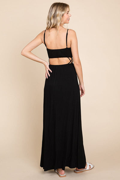 Cut Out Waist Jersey Maxi Dress