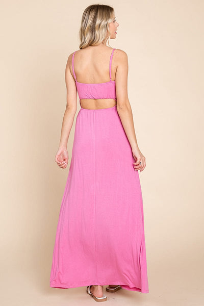 Cut Out Waist Jersey Maxi Dress