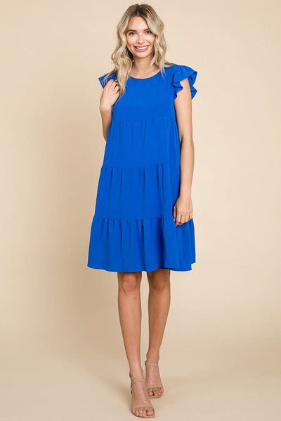 Tiered Babydoll Ruffle Sleeve Dress, S-3X