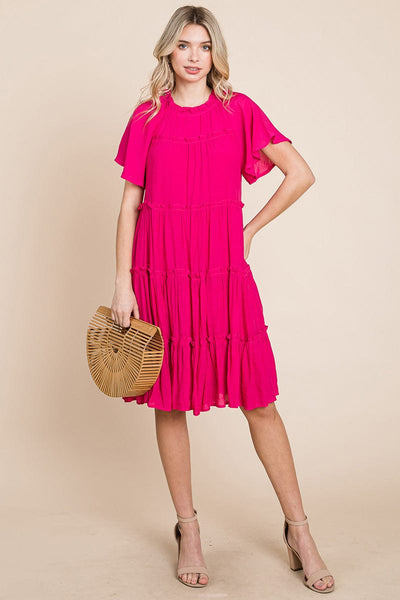 Tiered Babydoll Dress with Pockets