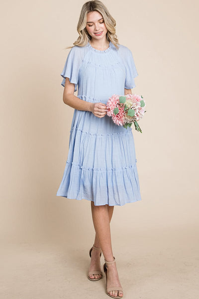 Tiered Babydoll Dress with Pockets