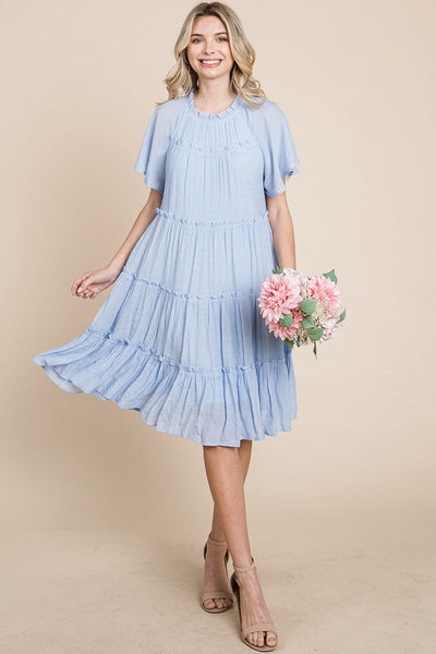 Tiered Babydoll Dress with Pockets