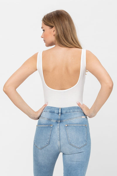 Sleeveless Sexy Scoop Neck Tank Top Button Down Ribbed Bodysuits