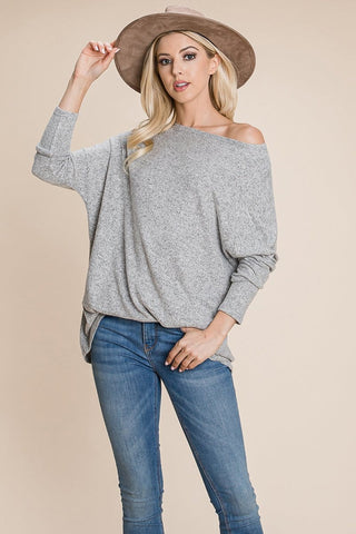 Casual Dolman Pullover Sweater Loose Fit Knit Top