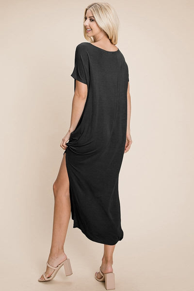 Side Split Maxi Tee Dress