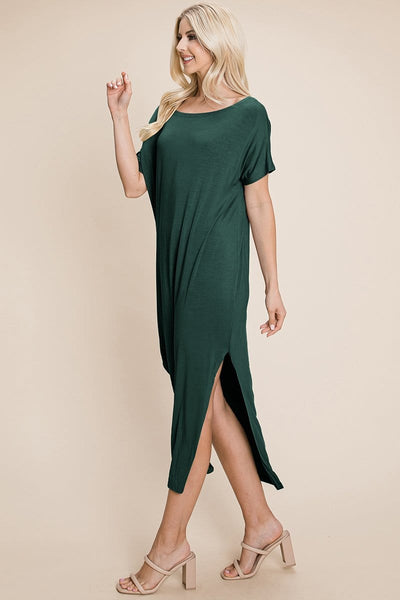 Side Split Maxi Tee Dress