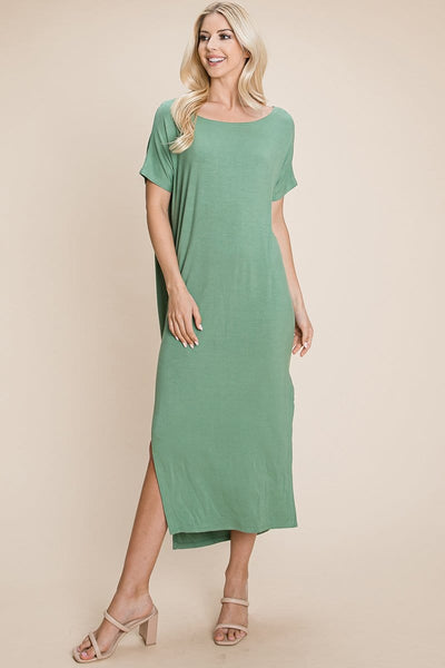 Side Split Maxi Tee Dress