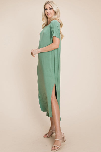 Side Split Maxi Tee Dress