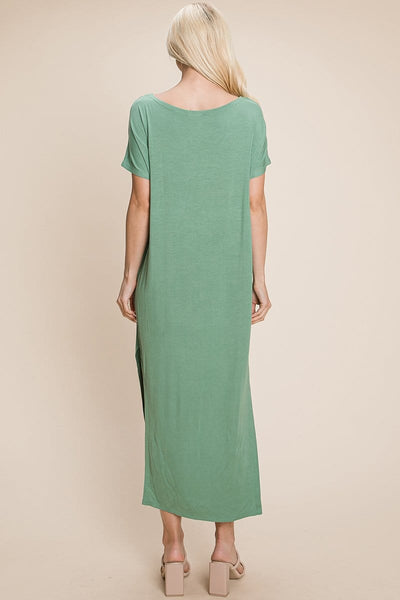 Side Split Maxi Tee Dress