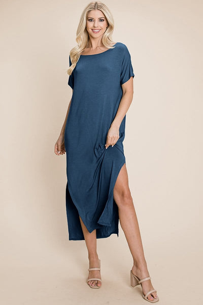 Side Split Maxi Tee Dress