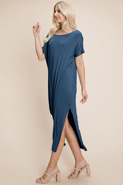 Side Split Maxi Tee Dress