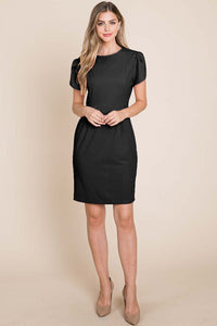 Puff Short Sleeve Bodycon Dress