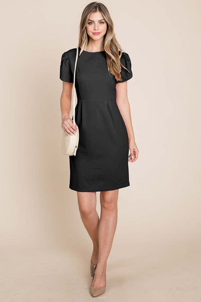 Puff Short Sleeve Bodycon Dress