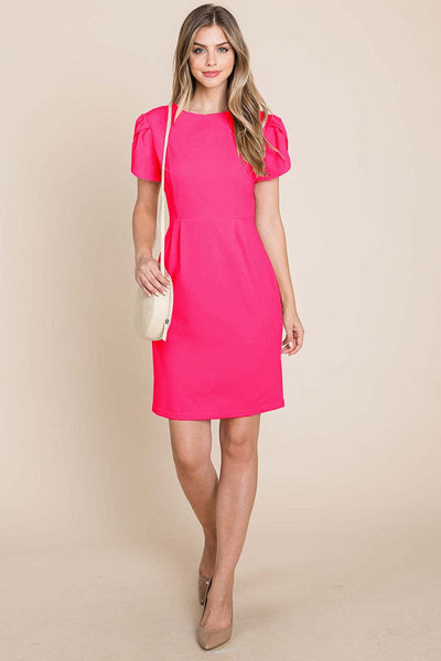 Puff Short Sleeve Bodycon Dress