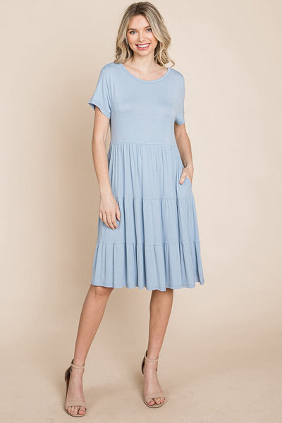 Everyday Knit Tiered Ruffle Hem Dress