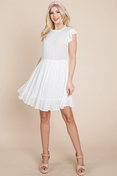 Ruffled Sleeveless Babydoll dress with pockets